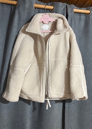 Bej Peluş Kadın Uzun Kollu Ceket - Görsel 4