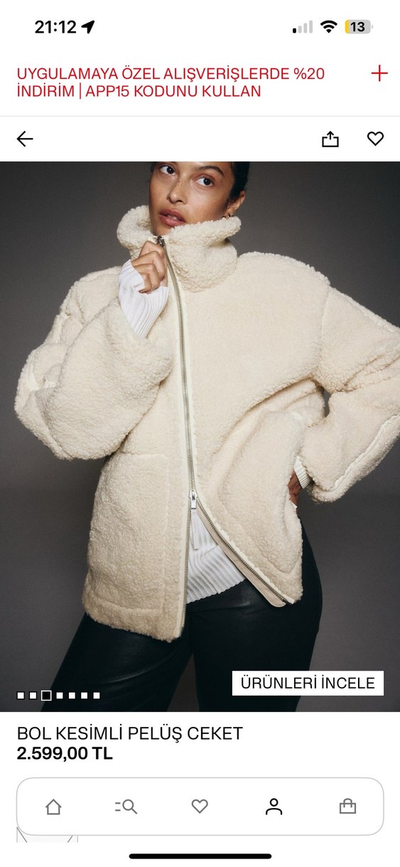 Bej Peluş Kadın Uzun Kollu Ceket - Görsel 2