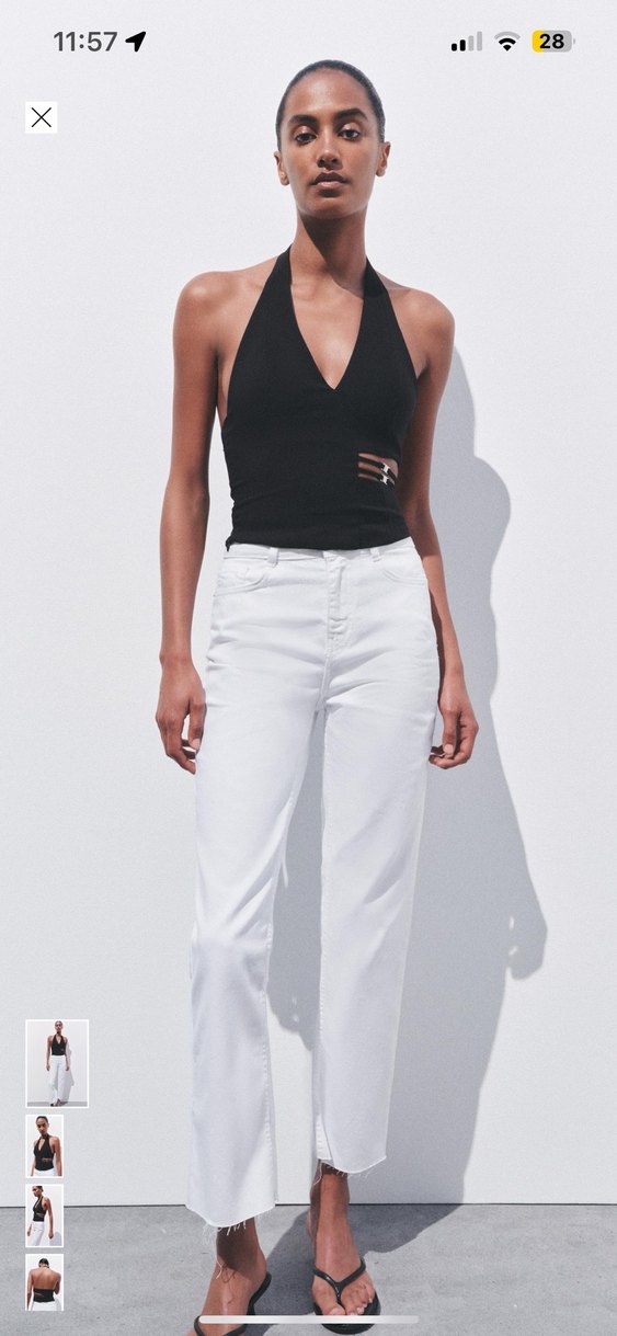 Zara Siyah İnce Askılı Mini Bustiyer - Görsel 5