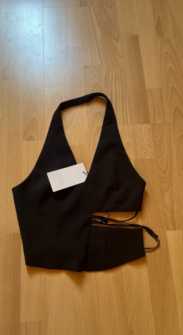 Zara Siyah İnce Askılı Mini Bustiyer - Görsel 2