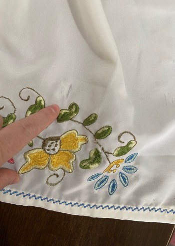 Nakışlı Beyaz Bohem runner - Görsel 6