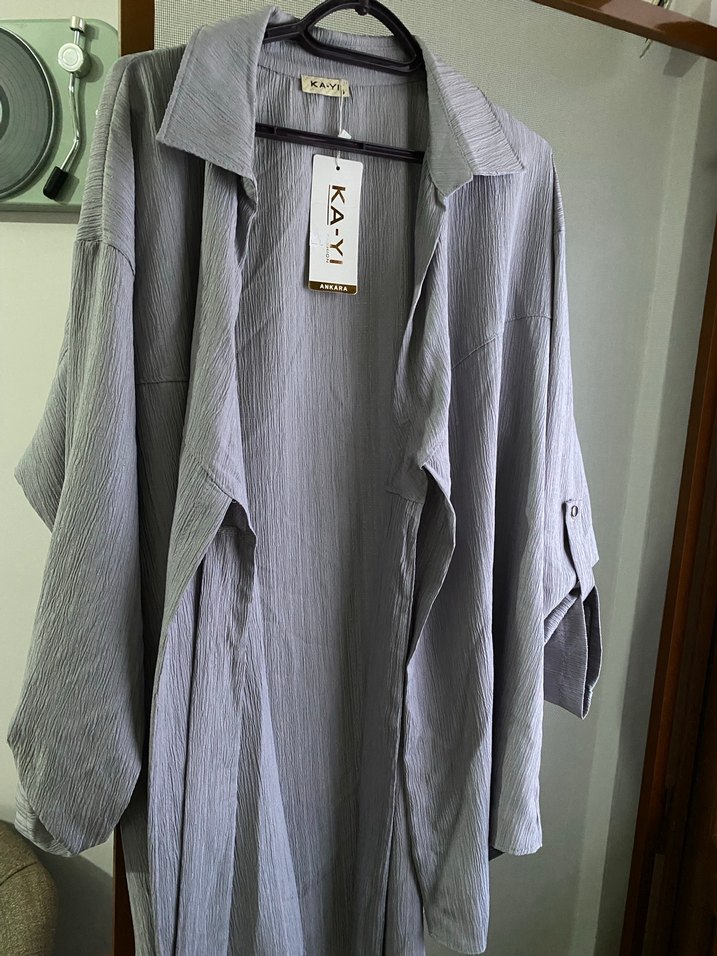 Gri Uzun Kollu  Gömlek etiketli - Görsel 5
