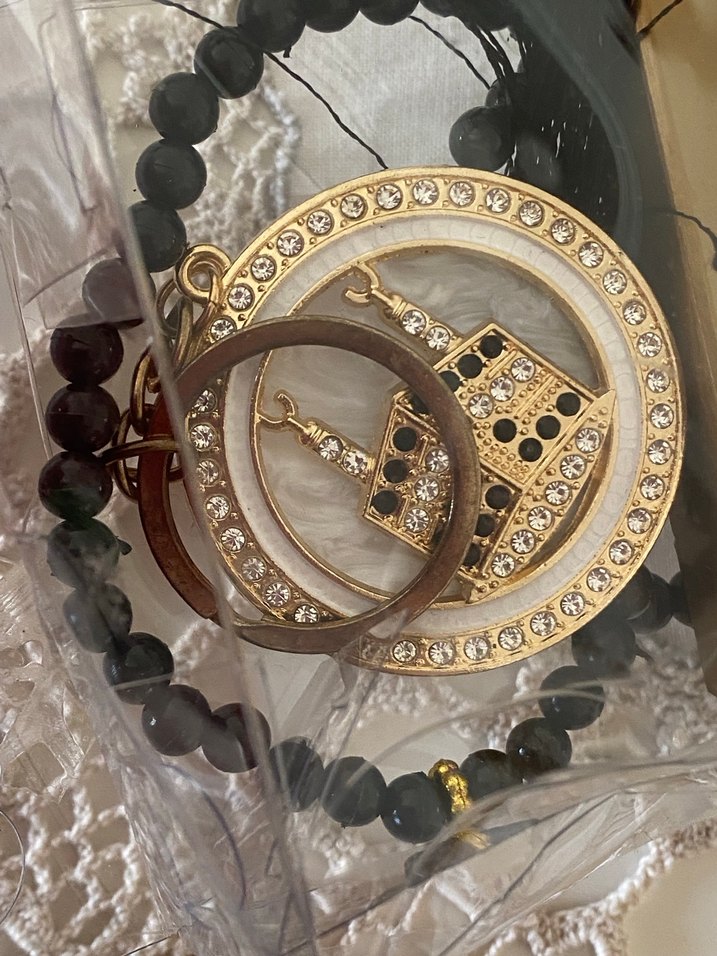 Altın Renkli  Tesbih ve Dijital Sayıcı ve anahtarlik - Görsel 2