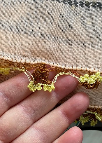 Dantel Detaylı Beyaz Bohem Kadın yazma - Görsel 5