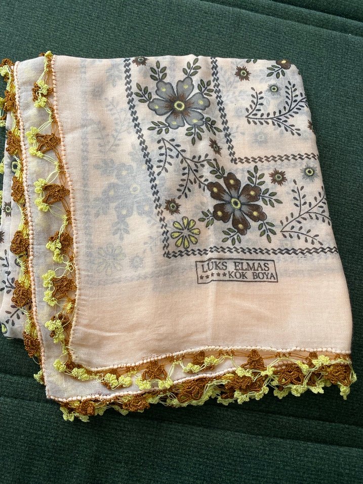 Dantel Detaylı Beyaz Bohem Kadın yazma - Görsel 4