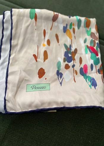 Çok Renkli İpek Kadın esarp - Görsel 4