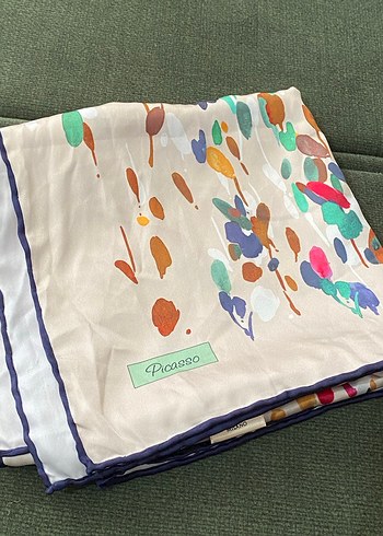 Çok Renkli İpek Kadın esarp - Görsel 3