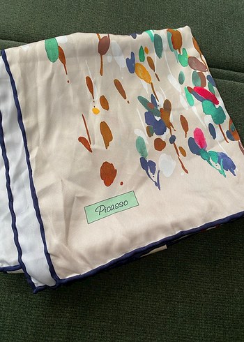 Çok Renkli İpek Kadın esarp - Görsel 2