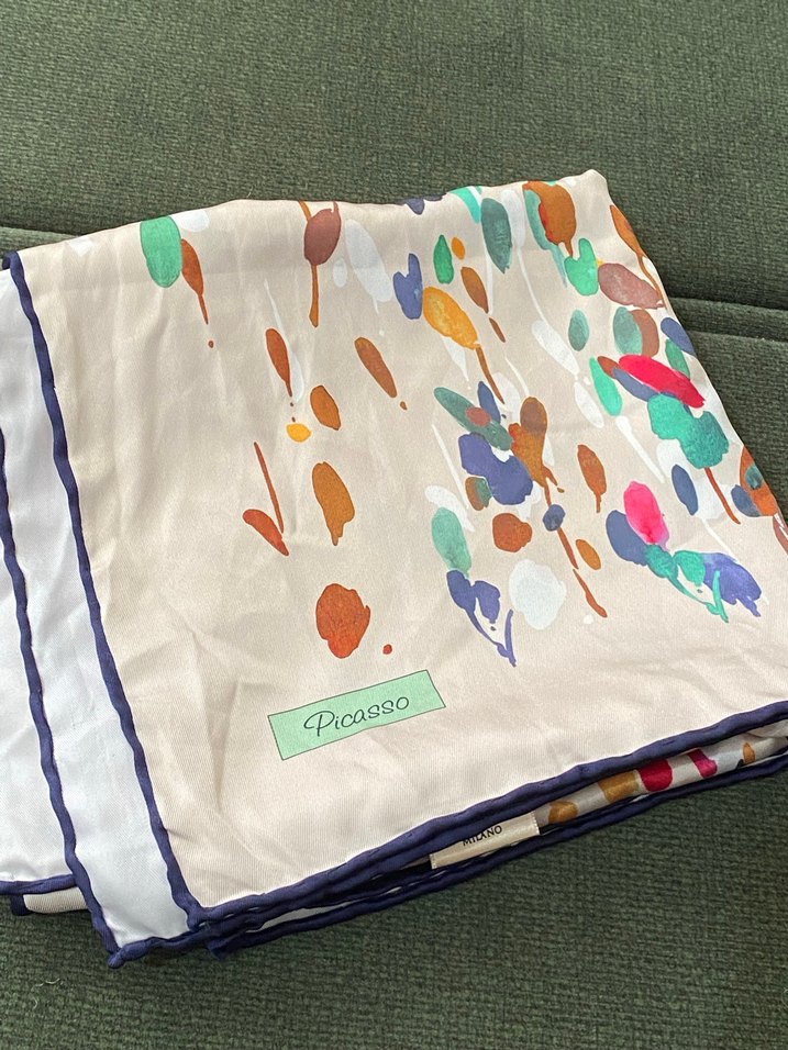 Çok Renkli İpek Kadın esarp - Görsel 3