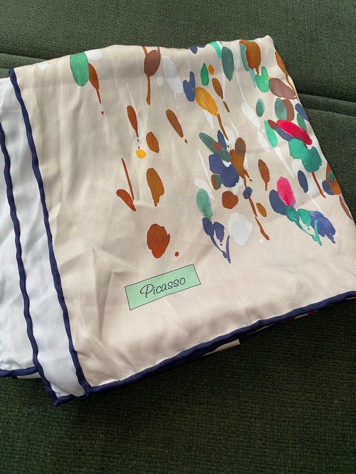 Çok Renkli İpek Kadın esarp - Görsel 2