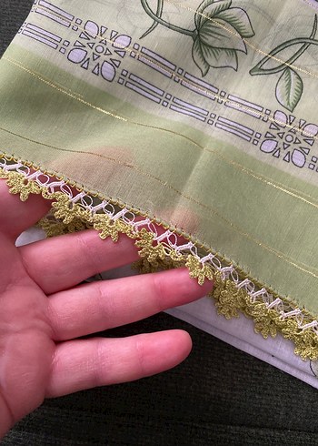 Dantel Detaylı Yeşil Kadın yazma - Görsel 2