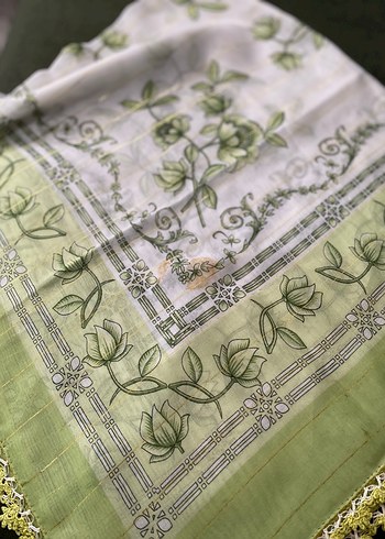 Dantel Detaylı Yeşil Kadın yazma - Görsel 6