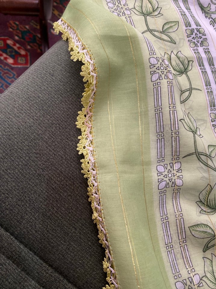 Dantel Detaylı Yeşil Kadın yazma - Görsel 5