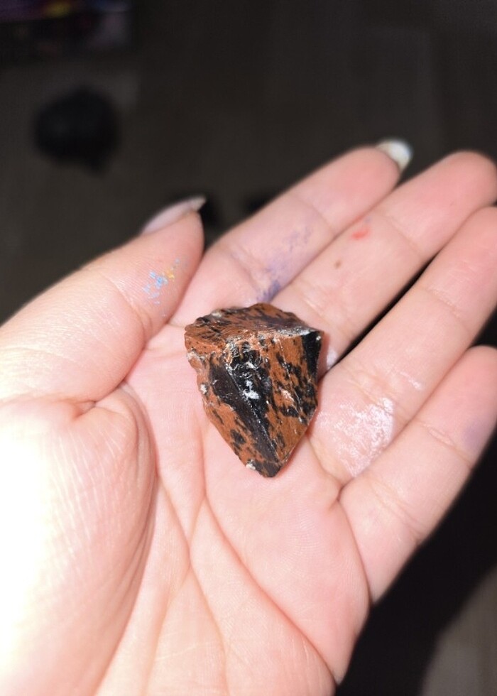 Küçük bot obsidyen doğal taş  - Görsel 2