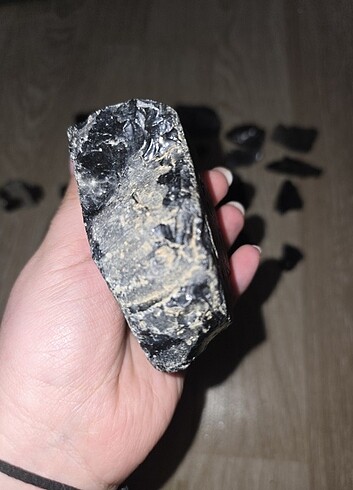 Büyük boy obsidyen doğal taş  - Görsel 2