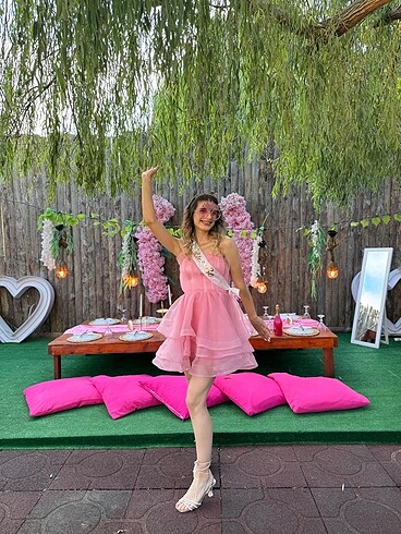 Pembe Bride Elbisesi