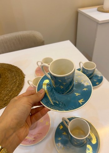 Pastel Renkli 6 Parça Kahve Fincan Seti - Görsel 5