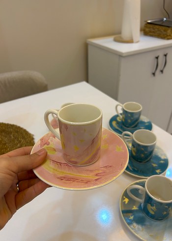 Pastel Renkli 6 Parça Kahve Fincan Seti - Görsel 2
