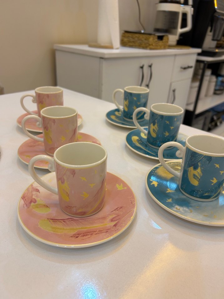 Pastel Renkli 6 Parça Kahve Fincan Seti - Görsel 3