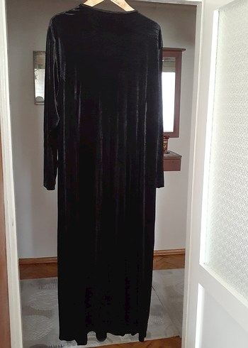 Siyah Uzun Kadın Elbise, 54 Beden