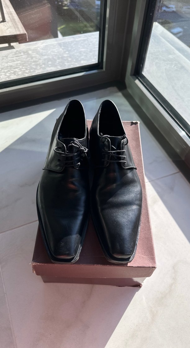 Klasik Siyah Deri Erkek Ayakkabı - Görsel 2