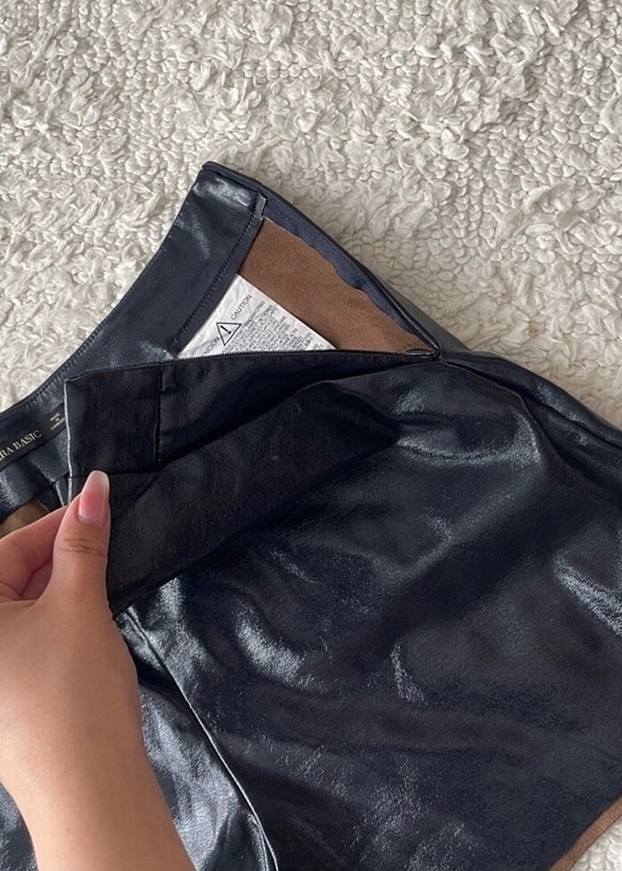 Zara deri şort etek - Görsel 5