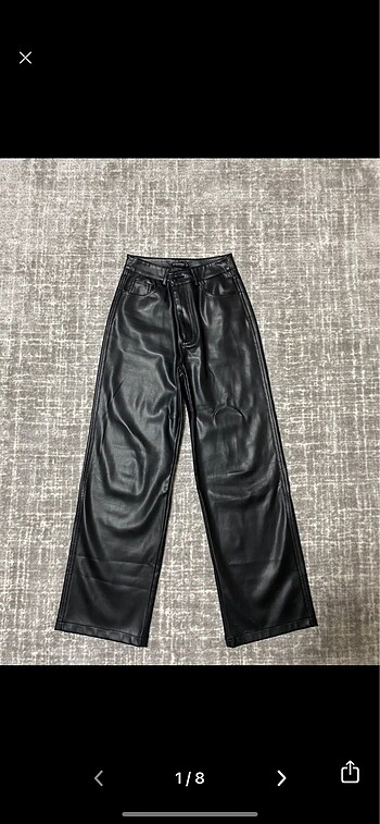 Stradivarius Siyah Deri Pantolon