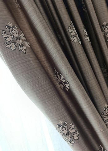 Nakışlı Bej Perde - Görsel 4