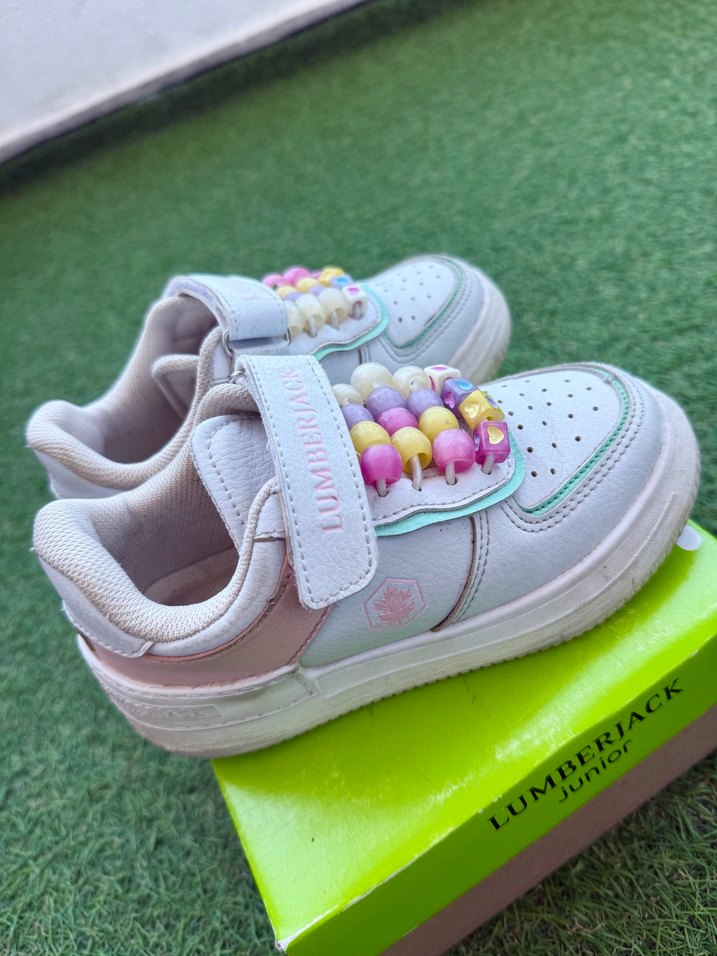 LUMBERJACK Kız Çocuk Beyaz Pastel Bağcıklı Spor Ayakkabı - Görsel 4