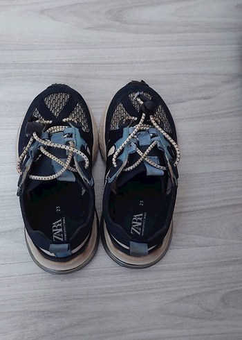 Zara Lacivert Bağcıklı Kız Çocuk Spor Ayakkabı - Görsel 3