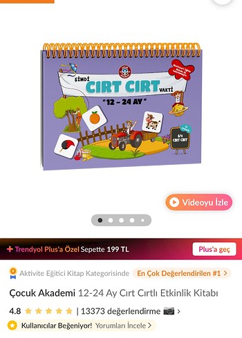 Çocuk Akademi Cırt Cırt Eğitici Aktivite Kitabı 16-24 Ay - Görsel 10