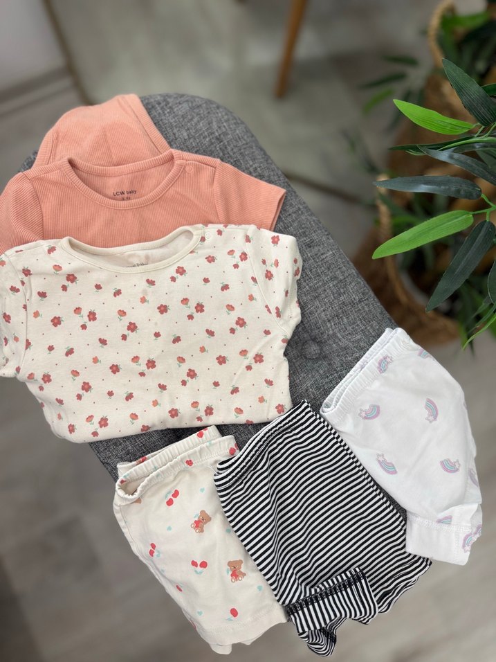 Kız Bebek 2'li Kısa Kollu Body ve 3lü Boxer - Görsel 5