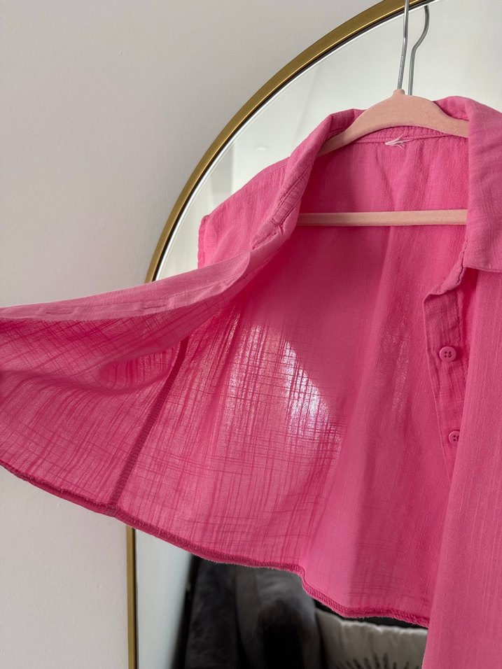 LCW  Kız Çocuk Kısa Kollu Keten Gömlek - Görsel 3