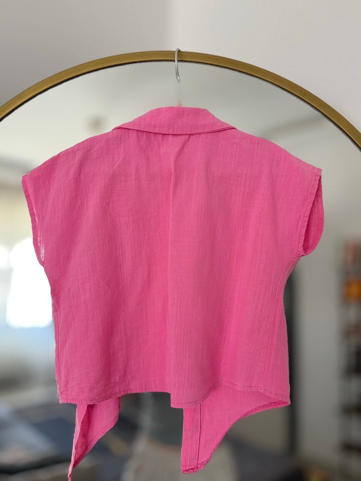 LCW  Kız Çocuk Kısa Kollu Keten Gömlek - Görsel 2