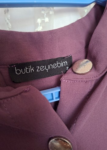 42 Beden Düğmeli Mor Uzun Kadın tunik