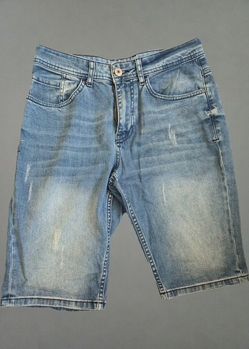Bej Regular Fit Midi Denim Erkek şort