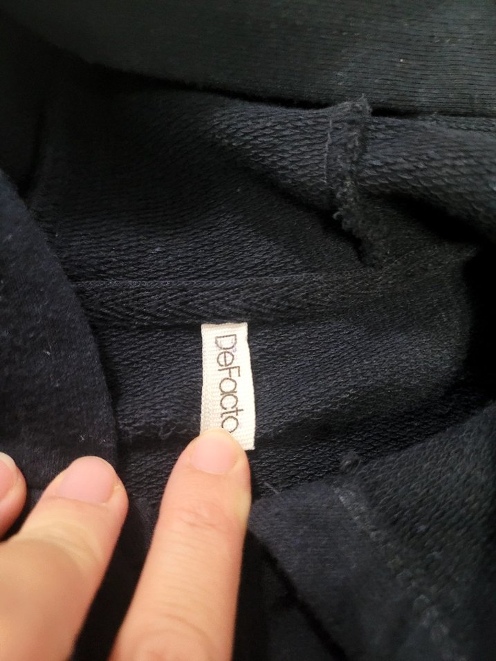 Erkek Çocuk Koyu Mavi Fermuarlı Kapüşonlu Sweatshirt - Görsel 3