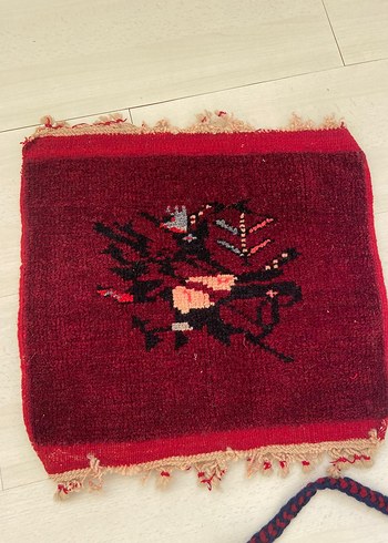 El dokuma heybe çanta ve oturma için mini dokuma kilim. - Görsel 6