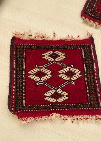El dokuma heybe çanta ve oturma için mini dokuma kilim. - Görsel 8