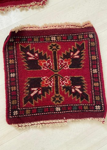 El dokuma heybe çanta ve oturma için mini dokuma kilim. - Görsel 10