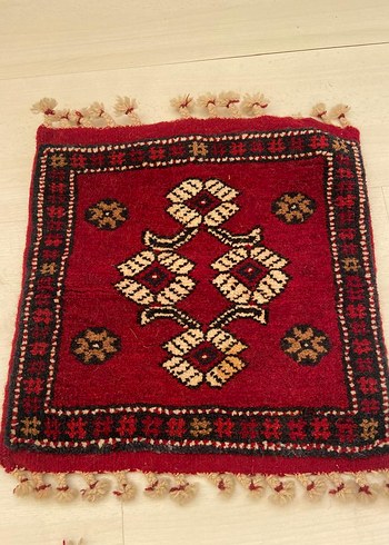El dokuma heybe çanta ve oturma için mini dokuma kilim. - Görsel 7