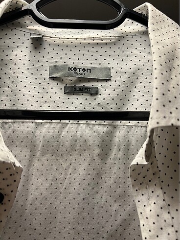 l/xl Beden Koton smart erkek gömlek beyaz noktalı