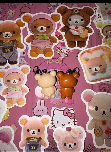 Rilakkuma anahtarlık ve korilakkuma mini anahtarlık figür charm