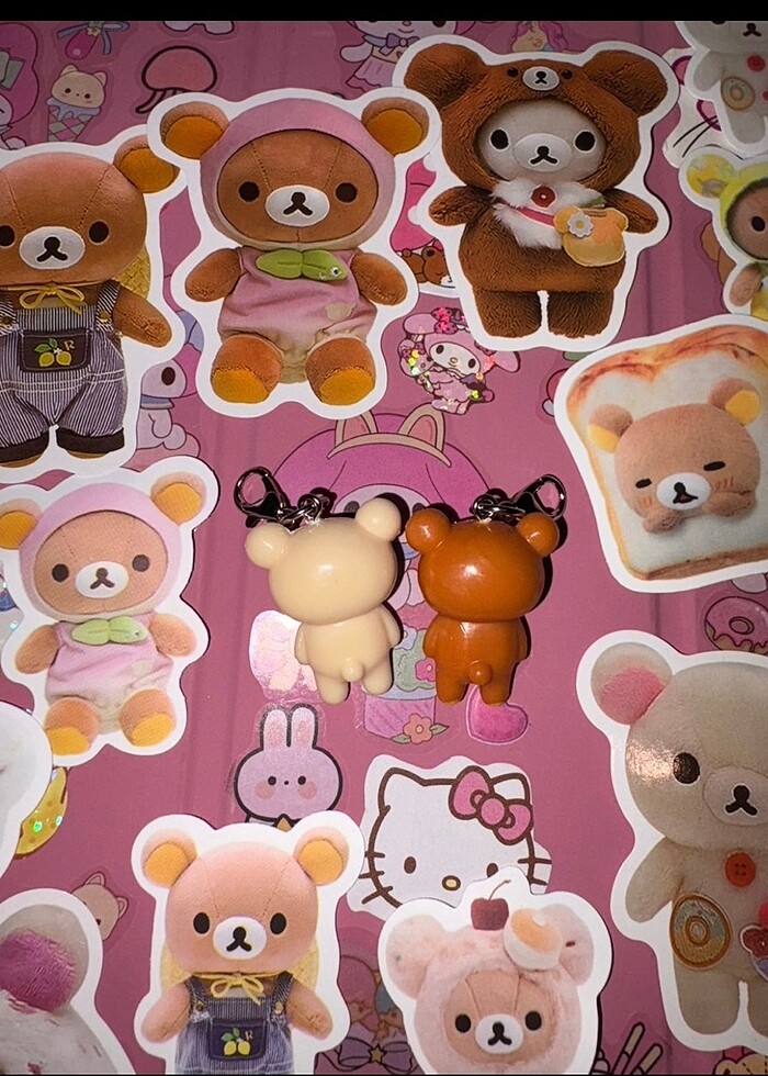Rilakkuma anahtarlık ve korilakkuma mini anahtarlık figür charm - Görsel 2