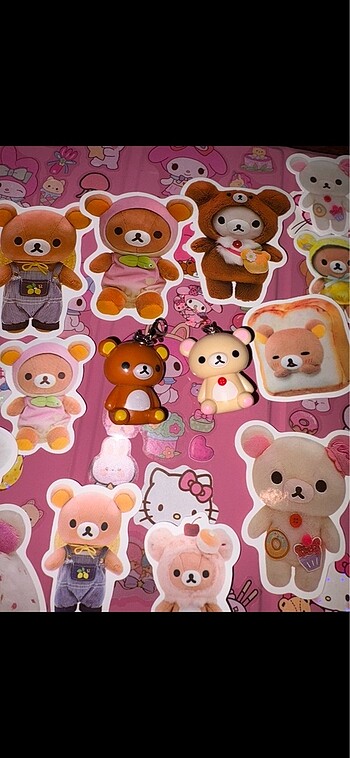 Rilakkuma figür anahtarlık mini charm lisansli
