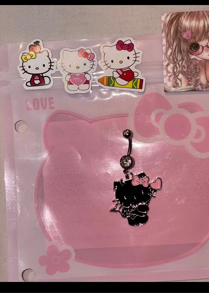 Hello kitty göbek piercing - Görsel 2