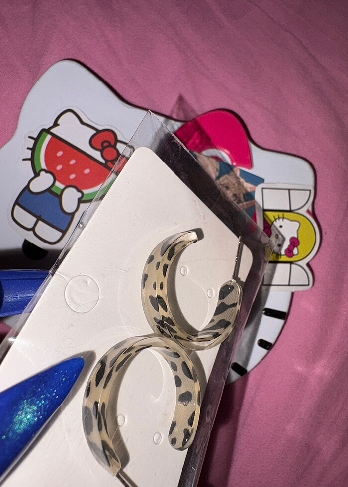 Leopar desenli halka küpe sıfır - Görsel 3