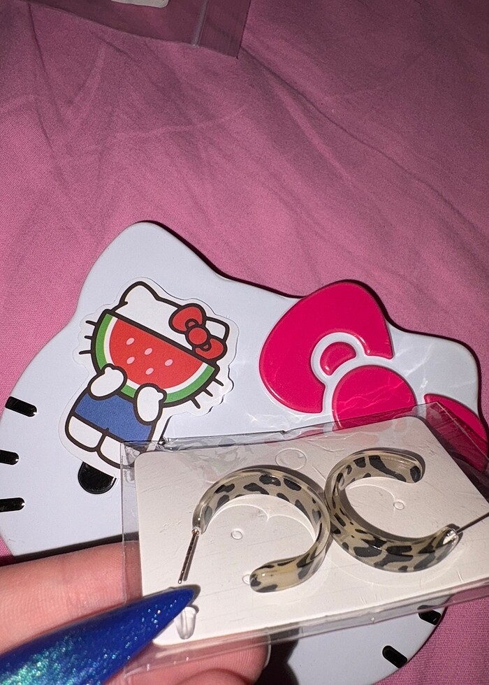 Leopar desenli halka küpe sıfır - Görsel 2