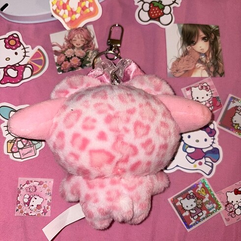 Beden Renk My melody leopar peluş charm