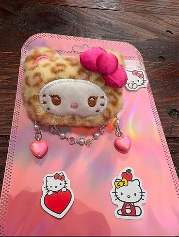 Hello kitty leopar peluş toka